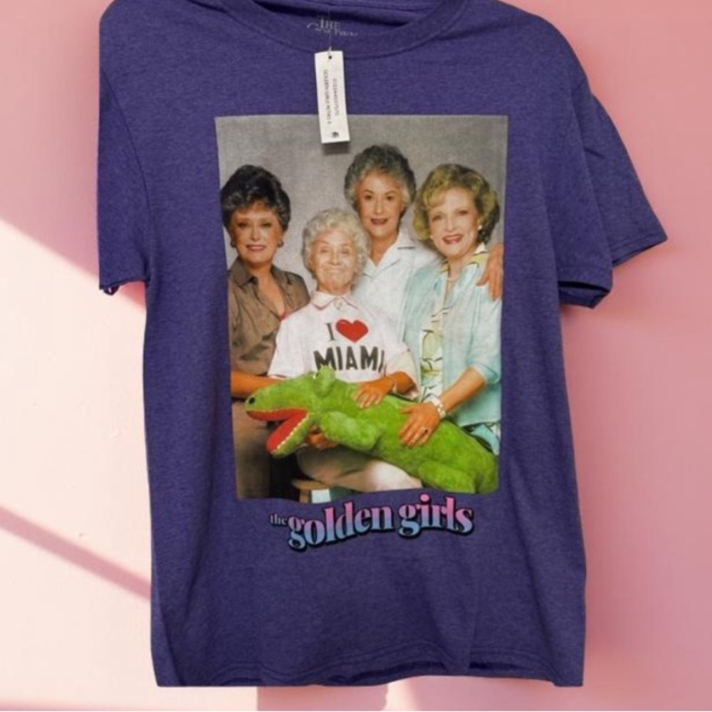 Golden Girls Purple Graphic T-Shirt Womens S Fun Pop Culture Tee BNWT Retro!!!